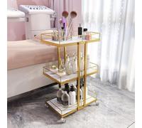 SLGGPJBU Boîte de rangement à 3 niveaux avec roulettes - Salon de beauté - Chariot de rangement - Étagère de rangement - Chariot de rangement en métal pour salle de bain
