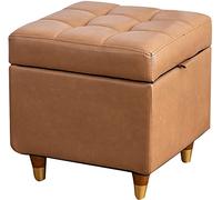 SLGGPJBU Boîte de rangement repose-pieds imperméable en cuir synthétique - Tabouret bas - Rembourrage en éponge élastique - Pour canapé, table basse, tabouret de décoration d'intérieur