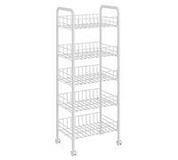 SLGGPJBU Chariot à outils en métal avec étagère à 3 niveaux, chariot de rangement multifonction pour chambre de bureau et cuisine, blanc.