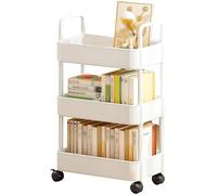 SLGGPJBU Chariot à roulettes à 3 étages - Étagère de rangement mobile pour cuisine et salle de bain