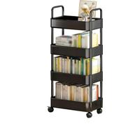 SLGGPJBU Chariot à roulettes à 4 étages - Étagère de rangement mobile pour cuisine et salle de bain