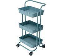 SLGGPJBU Chariot à roulettes pour cuisine - Chariot de rangement à 3 niveaux en métal avec roulettes - Étagère mobile - Organisateur de meubles de maison