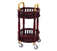 SLGGPJBU Chariot à thé à roulettes avec double support mobile de rangement pour hôtel et service de beauté Chariot à dessert pour un confort et une organisation ultimes