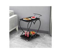 SLGGPJBU Chariot de bar moderne et tendance, mini bar mobile à 2 niveaux, chariot de service de cuisine et station de café pour cuisine, salle à manger, salon, chariot à boissons de 87,1 cm