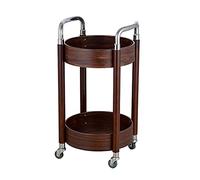 SLGGPJBU Chariot de cuisine avec roues et poignée, mini chariot de bar pour la maison, étagères de rangement à 2 niveaux avec garde-corps, chariot à thé roulant