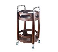 SLGGPJBU Chariot de cuisine avec roues et poignée, mini chariot de bar pour la maison, étagères de rangement à 2 niveaux avec garde-corps, chariot à thé roulant