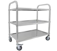 SLGGPJBU Chariot de cuisine en acier inoxydable avec roues verrouillables - Chariot de service à 3 niveaux pour le stockage de restauration dans les hôtels et les restaurants - 95 x 50 x 95 cm