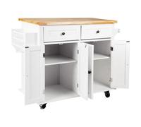 SLGGPJBU Chariot de cuisine mobile avec 2 tiroirs et étagères réglables Blanc Chariot de rangement roulant pour une utilisation multifonctionnelle