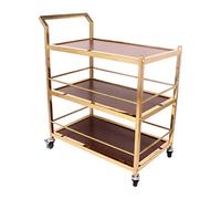 SLGGPJBU Chariot de rangement à 3 niveaux, grand chariot de rangement à roulettes avec roues verrouillables, parfait pour la cuisine, les hôtels, les restaurants et les maisons de soins