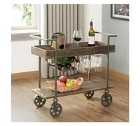 SLGGPJBU Chariot de rangement de cuisine avec roulettes, poignées et étagères pour thé, café et service, chariot de rangement à roulettes pour la maison et le bureau