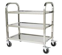 SLGGPJBU Chariot de service amovible à 2/3 niveaux en acier inoxydable, chariot de cuisine avec roues verrouillables, pour hôtel/restaurant/maison/2 couches/95 x 50 x 95 cm