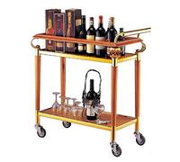 SLGGPJBU Chariot de service, chariot de service à 2 niveaux à roulettes pour voiture, bar, îlot de cuisine, chariot utilitaire de salle de bain, organisateur de rangement au design moderne pour