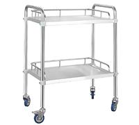 SLGGPJBU Chariot de service, chariot utilitaire à roulettes en acier inoxydable, chariot de rangement amovible, avec roues verrouillables, étagère de cuisine et de voiture