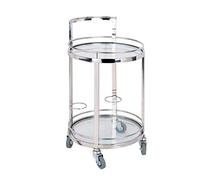 SLGGPJBU Chariot de service d'hôtel à 2 niveaux, finition en verre transparent/bleu roi, unités de rangement