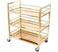 SLGGPJBU Chariot de service d'hôtel avec roues de blocage pour hôtel, hôpital, design moderne, en métal et acier inoxydable, meubles de construction, service à thé et chariot de cuisine