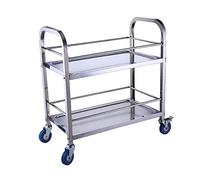 SLGGPJBU Chariot en acier inoxydable multicouche avec 2 roues de verrouillage, chariot de cuisine, étagère de rangement pour hôtel, restaurant, maison, hôpital