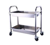 SLGGPJBU Chariot multicouche en acier inoxydable avec 2 roues verrouillables - Chariot de service - Étagère de rangement pour hôtel, restaurant, maison, hôpital