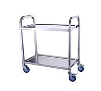 SLGGPJBU Chariot multicouche en acier inoxydable avec 2 roues verrouillables - Chariot de service - Étagère de rangement pour hôtel, restaurant, maison, hôpital