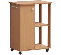 SLGGPJBU Chariot roulant à 2 niveaux Meubles en bois avec étagères de rangement Porte-serviettes Cuisine Salle de bain