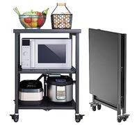 SLGGPJBU Chariot utilitaire à 3 étages en acier inoxydable avec roues verrouillables Grand chariot de service à roulettes pour restaurants, hôtels, usage commercial