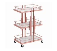 SLGGPJBU Chariot utilitaire à roulettes à 3 étages pour salon de beauté, maison, hôtel, chariot de rangement peu encombrant avec étagères imitation marbre