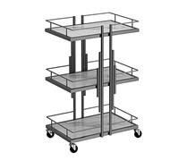 SLGGPJBU Chariot utilitaire à roulettes à 3 niveaux pour salon de beauté, maison, hôtel, beauté chariot de rangement avec étagères imitation marbre pour économiser de l'espace