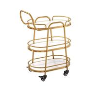SLGGPJBU Chariot utilitaire avec roulettes - Cadre en titane, chariot de bar à 3 niveaux pour maison, hôtel, restaurant, chariot à thé avec métal doré brossé, chariot de rangement moderne