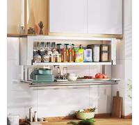 SLGGPJBU Étagère de rangement coulissante pour porte d'armoire en verre, support d'étagère rabattable pour armoire supérieure cachée