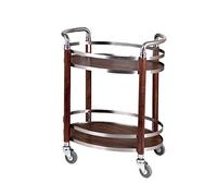 SLGGPJBU Hôtel service voiture en acier inoxydable chariot de rangement de cuisine chariot chariot 2 niveaux en bois chariot roulant chariot de service chariots
