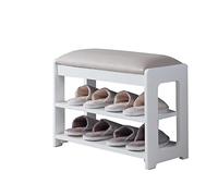 SLGGPJBU Magnifique portant à vêtements sur pied pour entrée, étagère de rangement en bois avec banc à chaussures, pour chambre à coucher, salon, couloir.