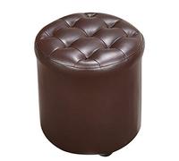 SLGGPJBU ottoman Pouf Cube Rembourré en Cube, Repose-Pieds Carré en Bois Massif Cuir Salon Table Basse Petit Banc-J 35 x 35 x 40 cm