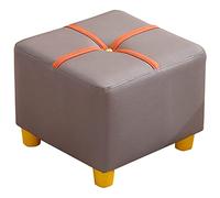 SLGGPJBU Petit pouf carré avec pieds antidérapants en tissu technique imperméable pour salon, chambre à coucher, repose-pieds bas empilable, blanc