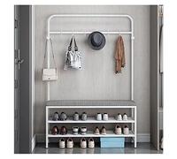 SLGGPJBU Portant à vêtements avec banc à chaussures 3 en 1 Arbre de couloir pour entrée Multifonctionnel Étagère à chaussures Organisateur de placard pour entrée/Blanc/80 cm