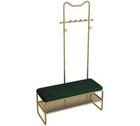 SLGGPJBU Portant à vêtements avec banc avec banc à chaussures 4 en 1, porte-manteau et banc de rangement à chaussures avec 8 crochets, meubles de maison, cadre en métal