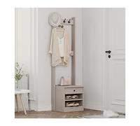 SLGGPJBU Porte-manteau en bois, meuble 3 en 1 avec banc à chaussures, garde chapeau, sac à main, parapluie organisé, idéal pour chambre à coucher