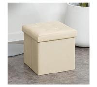 SLGGPJBU Pouf cube de rangement pliable en cuir rembourré - Repose-pieds carré - Table basse
