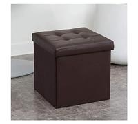 SLGGPJBU Pouf cube de rangement pliable en cuir rembourré - Repose-pieds carré - Table basse