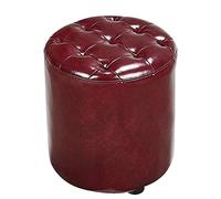SLGGPJBU Pouf cube en cuir capitonné, pouf repose-pieds carré en bois massif pour salon, table basse, petit banc, couleur café, 40 x 40 x 35 cm