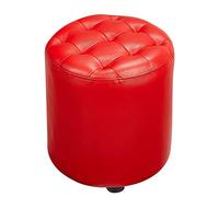 SLGGPJBU Pouf cube en cuir capitonné, pouf repose-pieds carré en bois massif pour salon, table basse, petit banc, noir, 40 x 40 x 35 cm
