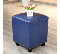 SLGGPJBU Pouf cube en cuir capitonné, pouf repose-pieds carré en bois massif pour salon, table basse, petit banc