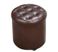 SLGGPJBU Pouf cube rembourré en cuir, pouf repose-pieds en bois massif, carré, en cuir, table basse, petit banc, rouge, 40 x 40 x 35 cm