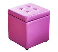 SLGGPJBU Pouf cube rembourré en cuir, repose-pieds en bois massif, carré, pour salon, table basse, petit banc, 35 x 35 x 40 cm