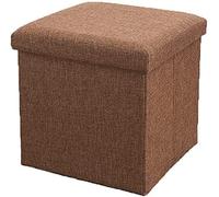 SLGGPJBU Pouf de rangement pour repose-pieds - Tabouret cube - Boîtes de rangement pliables - Repose-pieds en lin - Pouf de rangement pliable - Table d'appoint avec plateau de table basse