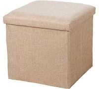 SLGGPJBU Pouf de rangement pour repose-pieds, tabourets cubes, boîtes de rangement pliantes, repose-pieds, pouf de rangement pliable en lin, table d'appoint avec plateau de table basse