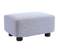 SLGGPJBU Pouf ottoman en Coton Lin - Repose-Pieds Rectangulaire avec Housse Tabouret Amovible et Lavable, Siège Rembourré Empilable - Repose-Pied de Canapé - Marron Foncé - 15x10,6 cm