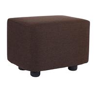 SLGGPJBU Pouf ottoman en Coton Lin - Repose-Pieds Rectangulaire avec Housse Tabouret Amovible et Lavable, Siège Rembourré Empilable - Repose-Pied de Canapé - Marron Foncé - 15x10,6 cm