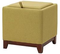 SLGGPJBU Repose-pieds avec couvercle carré de rangement rembourré - Tabouret à chaussures en lin - Tabouret de maquillage pour salon ou couloir - 40 x 40 x 38 cm - Décoration d'intérieur Cha