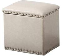 SLGGPJBU Repose-pieds carré en similicuir avec couvercle à charnière - Tabouret moderne pour la maison, la chambre à coucher