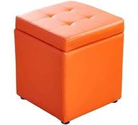 SLGGPJBU Repose-pieds cube en cuir synthétique avec boîte de rangement - Banc de rangement - Coffre à jouets avec charnière