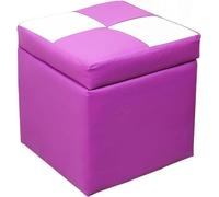 SLGGPJBU Repose-pieds cube en cuir synthétique avec charnière sur le dessus, boîte de rangement pour siège simple